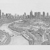 Peter Schinkel  - Pencil drawing of melbourne